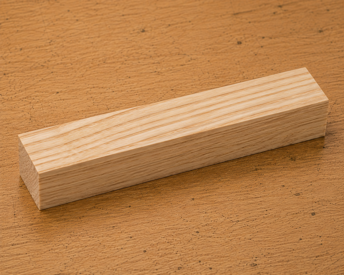 Ash pen blank, 3/4 x 3/4 x 5 inch kiln-dried hardwood
