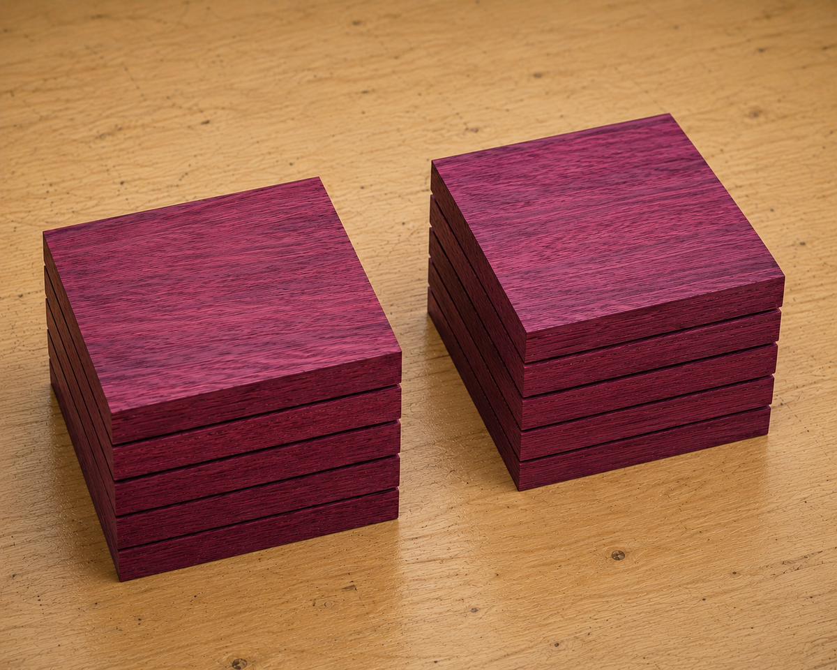 Purpleheart turning blank, kiln-dried hardwood, additional view