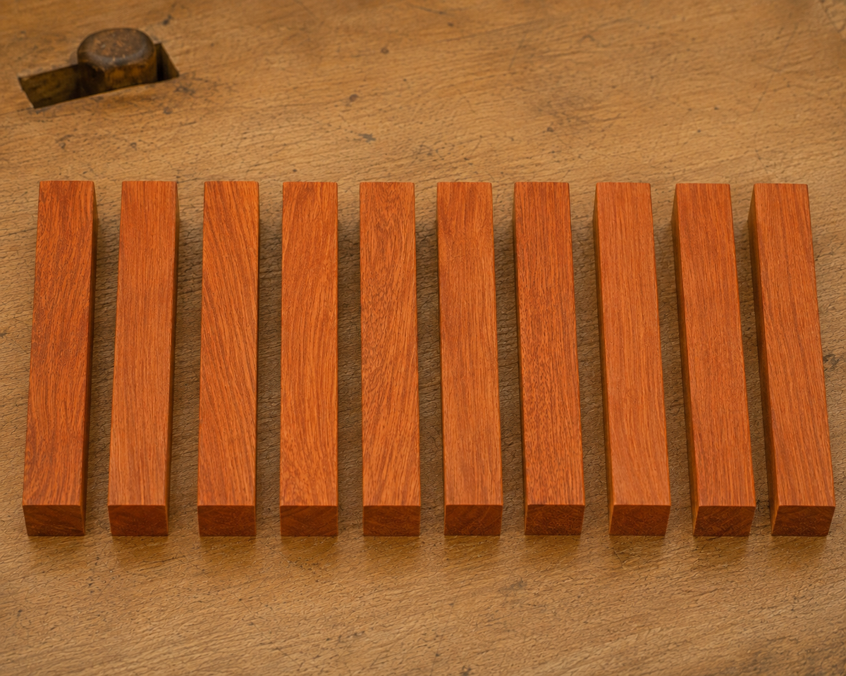 Brazilian Cherry pen blank, kiln-dried hardwood, additional view