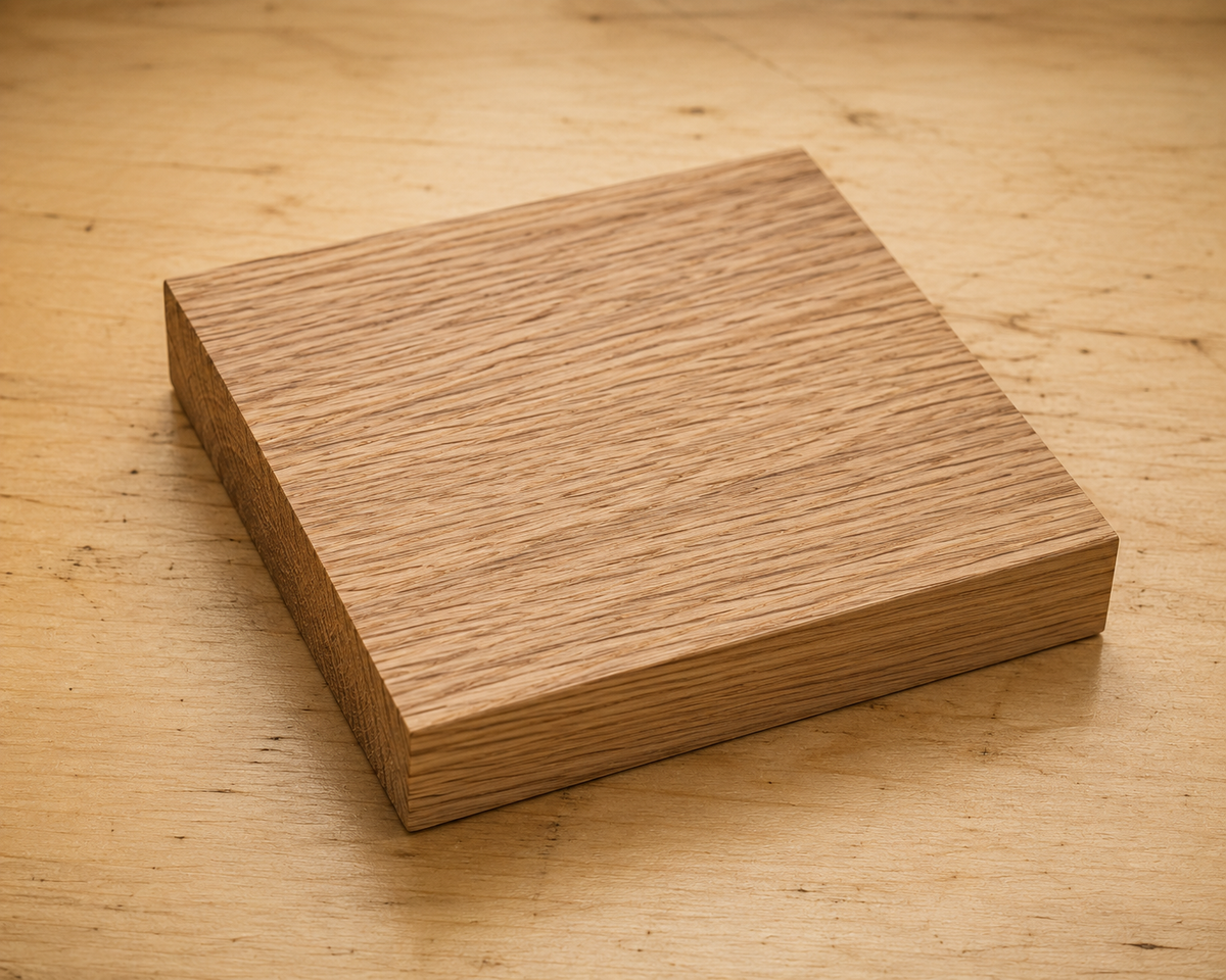 Red Oak turning blank, 5 x 5 x 15/16 inch kiln-dried hardwood block