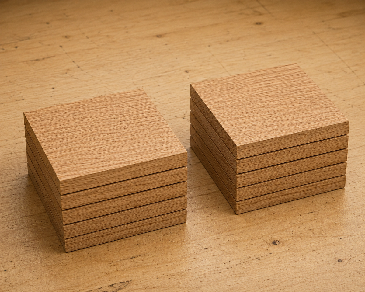 Red Oak turning blank, kiln-dried hardwood, additional view