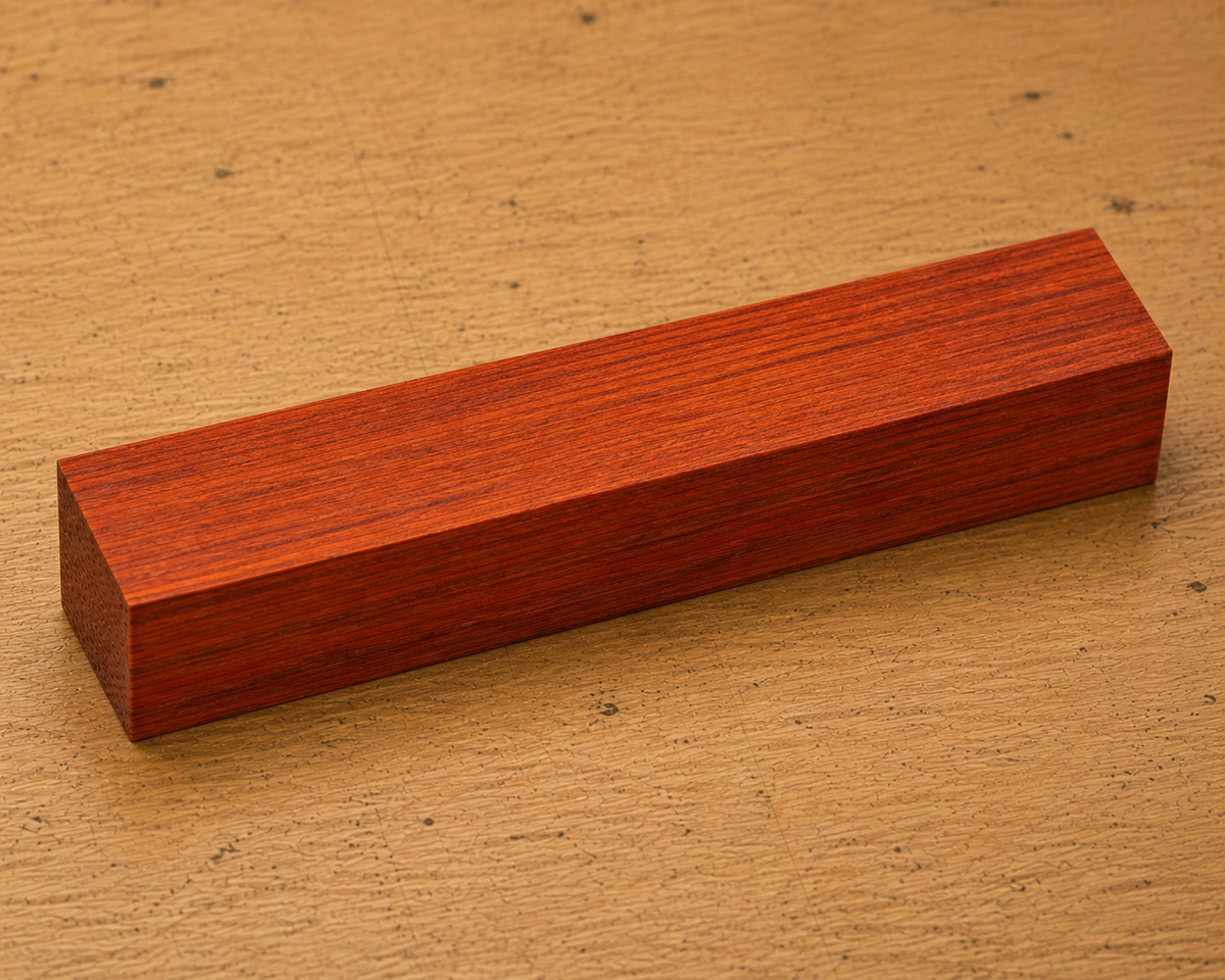 Padauk pen blank, 3/4 x 3/4 x 5 inch kiln-dried hardwood