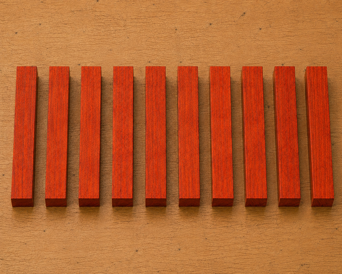 Padauk pen blank, kiln-dried hardwood, additional view