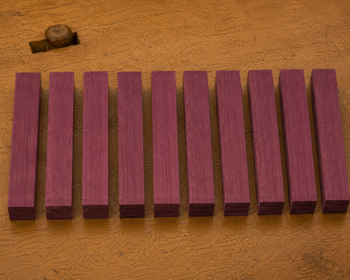 Purpleheart pen blank, kiln-dried hardwood, additional view