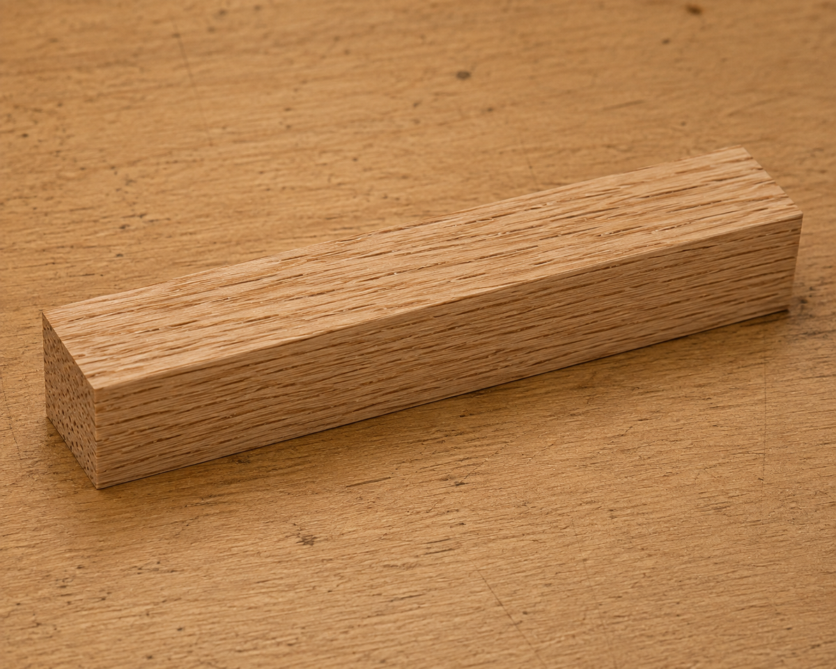 Red Oak pen blank, 3/4 x 3/4 x 5 inch kiln-dried hardwood