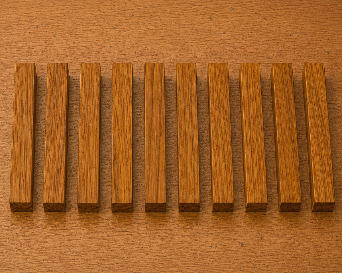 Teak pen blank, kiln-dried hardwood, additional view