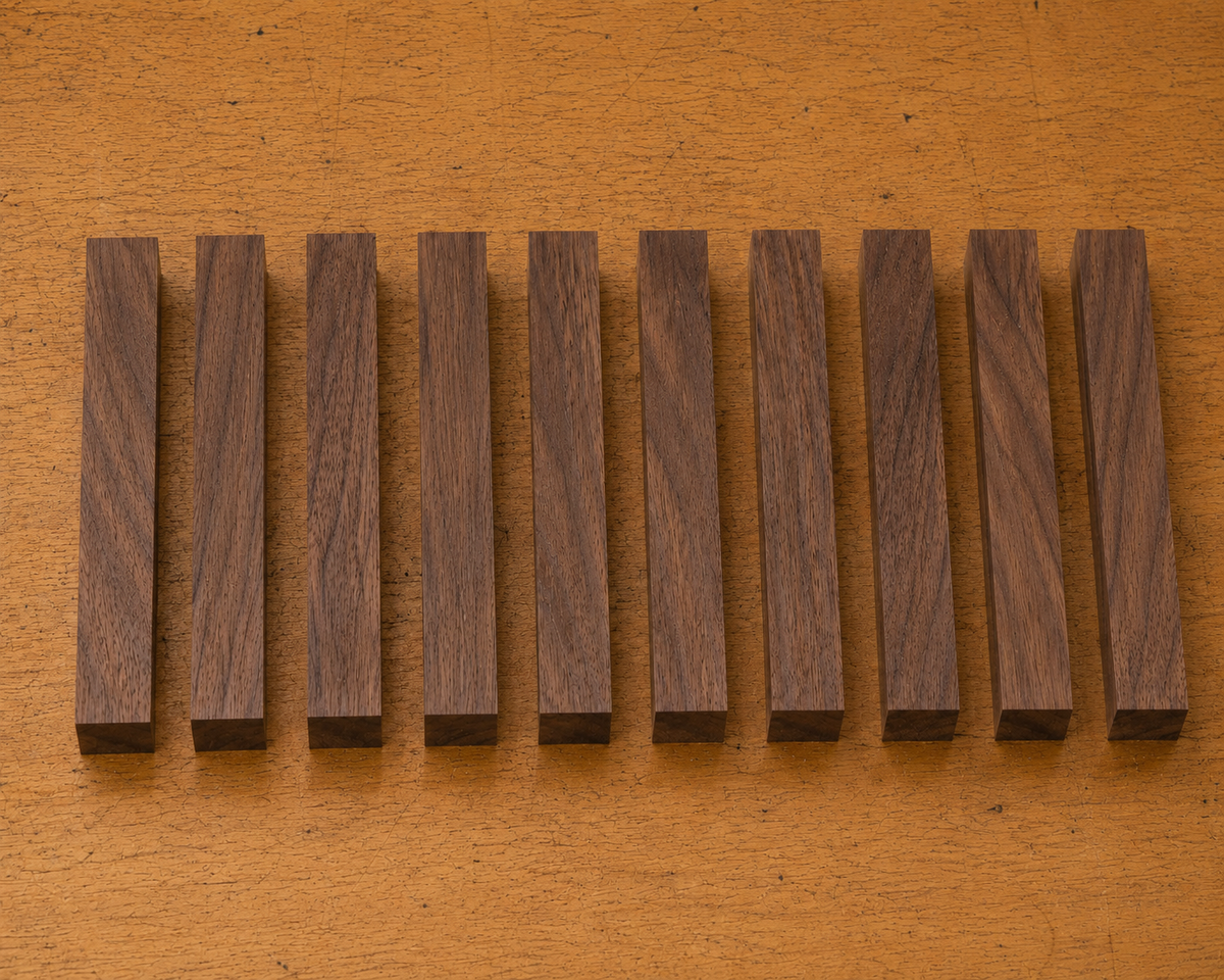 Walnut pen blank, kiln-dried hardwood, additional view