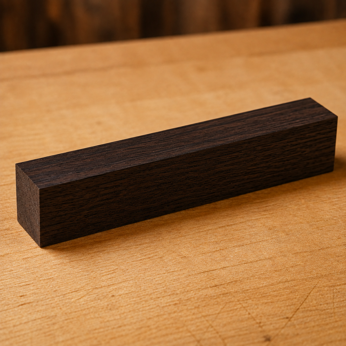 Wenge pen blank, 3/4 x 3/4 x 5 inch kiln-dried hardwood